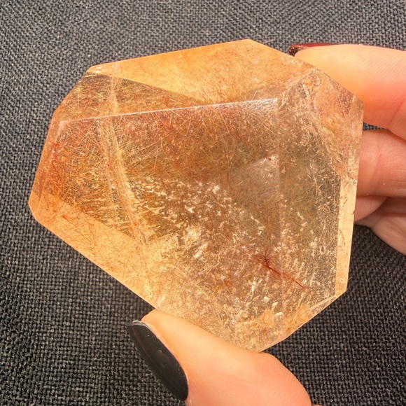 RARE Red & Copper Rutilated Quartz Free Form - Picture 3 of 9
